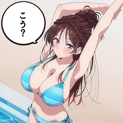 【音声付き動画6本】プールで水着の水〇千鶴とプライベートレッスン