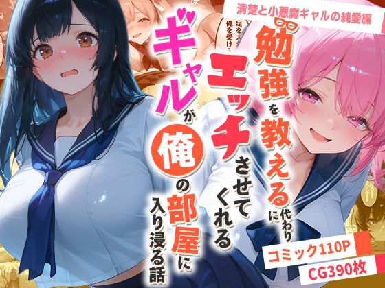 勉強を教える代わりにエッチをさせてくれるギャルが俺の部屋に入り浸る話 〜清楚と小悪魔ギャルの純愛編〜