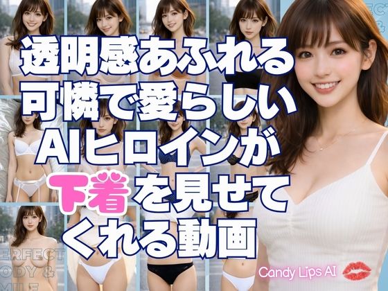 透明感あふれる可憐で愛らしいAIヒロインが下着を見せてくれる動画