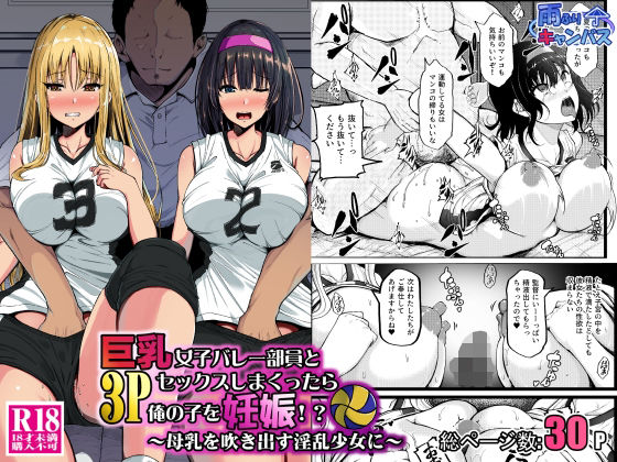 巨乳女子バレー部員と3Pセックスしまくったら俺の子を妊娠！？〜母乳を吹き出す淫乱少女に〜