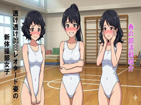 春の部活動紹介。透け透け純白レオタード姿の新体操部女子