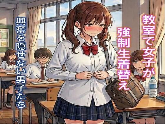 教室で女子が強●生着替え。興奮を隠せない男子たち